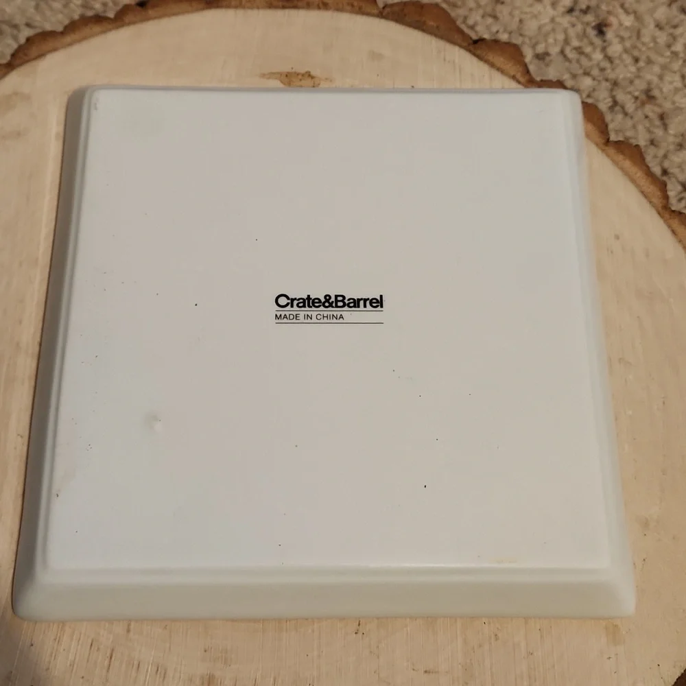 Set of 2 Crate&Barrel Square Plates Seattle San Francisco